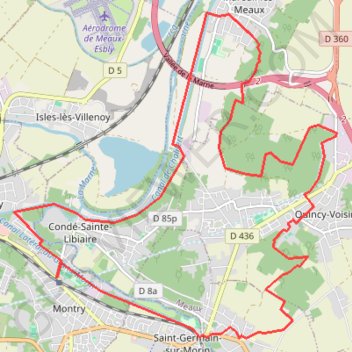 Trace GPS Montry-Mareuil les Meaux-Quincy, itinéraire, parcours