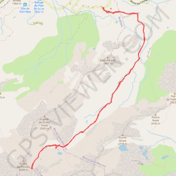 Trace GPS Cormet de Roselend vers Col du Grand Fond, itinéraire, parcours