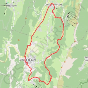 Trace GPS Villard - lans boucle par sentier Gobert, itinéraire, parcours