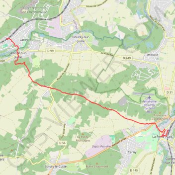 Trace GPS De Janville-sur-Juine à la Ferté-Alais, itinéraire, parcours