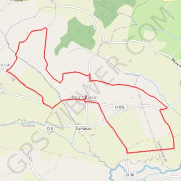 Trace GPS Balade autour de Montoussin, itinéraire, parcours