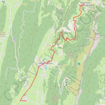 Trace GPS Grande Traversée des PréAlpes : Saint-Nizier-du-Moucherotte - Les Bruyères, itinéraire, parcours