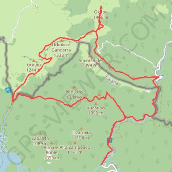Trace GPS Okabe en irati, itinéraire, parcours