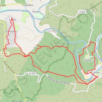 Trace GPS Tour du Bois de Païlolive et gorges du Chassezac, itinéraire, parcours