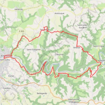 Trace GPS Saint-Juéry - Ambialet, itinéraire, parcours