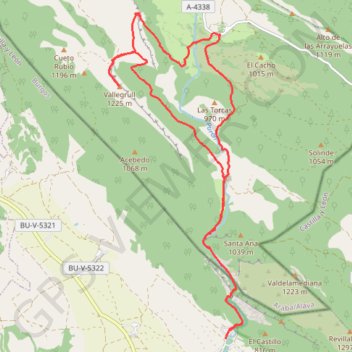 Trace GPS Herrán-Vallegrull, itinéraire, parcours