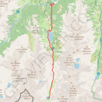 Trace GPS Pont d'espagne vers Refuge Oulettes de Gaube, itinéraire, parcours
