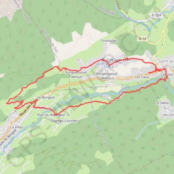 Trace GPS Saint Jean de Sixt, itinéraire, parcours