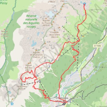 Trace GPS Traversée des Aiguilles Rouges (05-07/07/2019), itinéraire, parcours