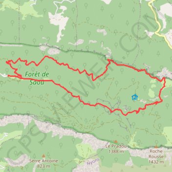 Trace GPS Le Rocher de la Laveuse, Forêt de Saou, itinéraire, parcours