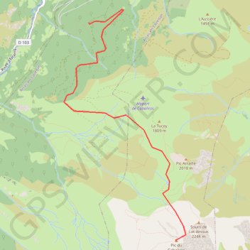 Trace GPS Pic du Cabaliros depuis Sireix, itinéraire, parcours