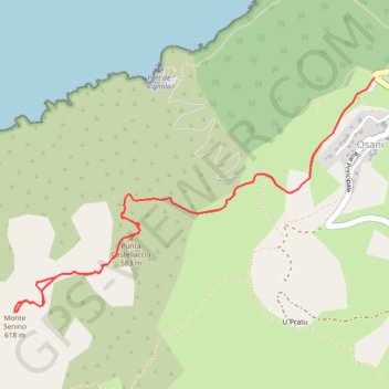 Trace GPS Punta Castellacciu et Monte Senino, itinéraire, parcours