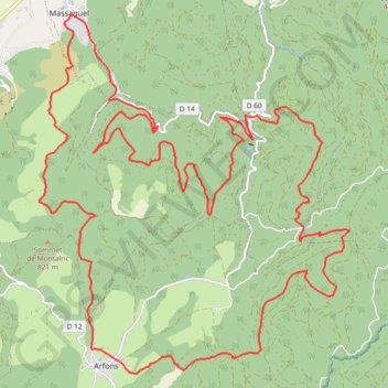 Trace GPS Autour de la Plaine d'Arfons, itinéraire, parcours
