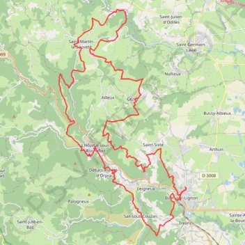 Trace GPS Randonnée du Pays D'Astrée - Boën-sur-Lignon, itinéraire, parcours