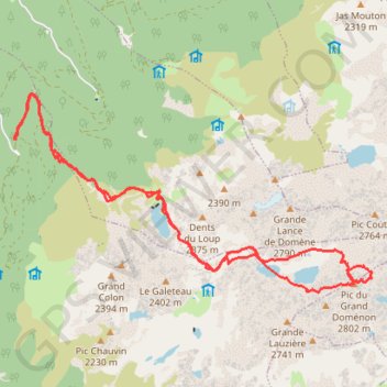 Trace GPS Grand Doménon Face Ouest (Belledonne), itinéraire, parcours