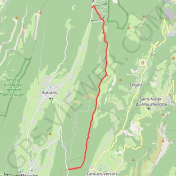 Trace GPS Traversé Croix-Perrin La Sure, itinéraire, parcours