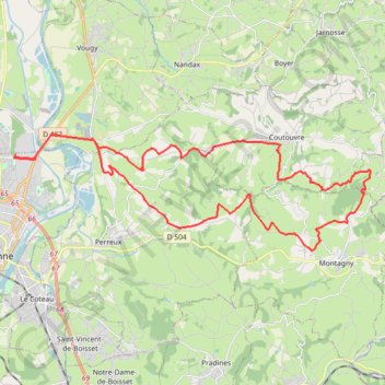 Trace GPS Le Tour du Bois de Châtelus - Roanne/Arsenal, itinéraire, parcours