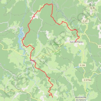 Trace GPS Petit tour du Morvan J1, itinéraire, parcours