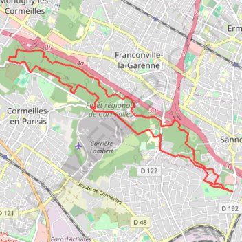 Trace GPS Les buttes du Parisis, itinéraire, parcours