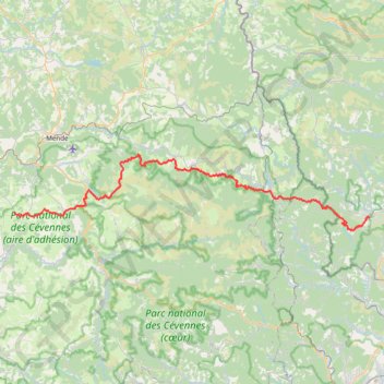 Trace GPS GR44 Des Vans (Ardèche) à Champerboux (Lozère), itinéraire, parcours