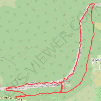Trace GPS Tour de l'Hortus, Valflaunès (Hérault), itinéraire, parcours