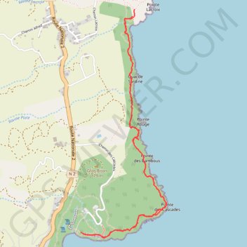 Trace GPS Randonnée du littoral de l'anse des cascades (Réunion), itinéraire, parcours