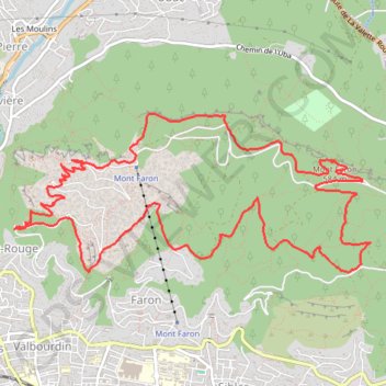 Trace GPS Toulon - Le Mont Faron, itinéraire, parcours