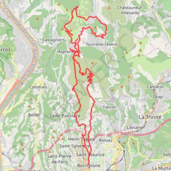 Trace GPS Mont Chauve mont Cima retour par plan d'Arriou, itinéraire, parcours