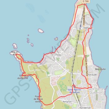 Trace GPS Cirkwi-Kerhostin-Portivy-Côte_Sauvage, itinéraire, parcours