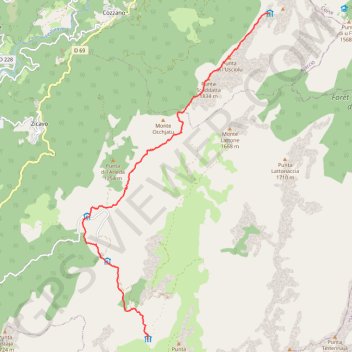 Trace GPS GR20 sud Croci Usciolu, itinéraire, parcours