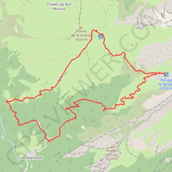 Trace GPS Samoëns, Golèse Bostan, itinéraire, parcours