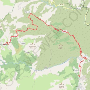 Trace GPS Corse - ES 10 : CASTIFAO - OLMI CAPELLA, itinéraire, parcours