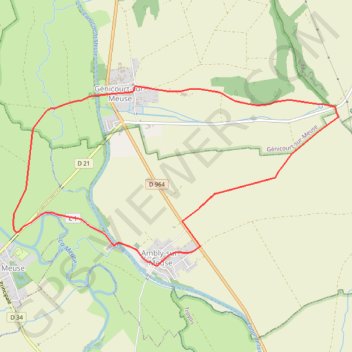 Trace GPS La grande pâture - Génicourt-sur-Meuse, itinéraire, parcours