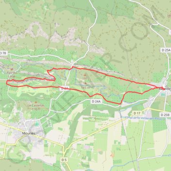 Trace GPS Aureille - Oppidum des Caisses de Jean Jean, itinéraire, parcours