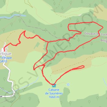 Trace GPS Cabane de Sauneres, itinéraire, parcours
