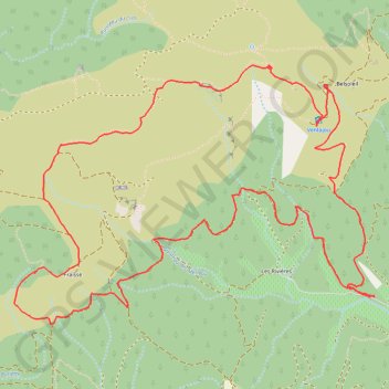 Trace GPS Le Circuit des Esclops : Félines - Les Rivières - Ventajou - Biot, itinéraire, parcours