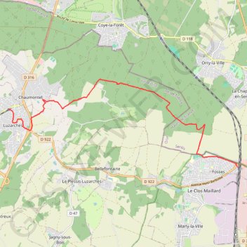 Trace GPS En forêt de Coye, itinéraire, parcours