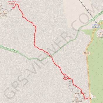 Trace GPS Pico Viejo, itinéraire, parcours