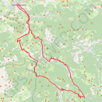 Trace GPS Col de Latrape - Saint-Girons, itinéraire, parcours