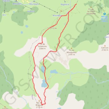 Trace GPS Circuit Pic Tarbésou - Etangs bleu et noir - Coumeille de l'ours, itinéraire, parcours