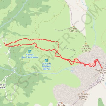 Trace GPS Ski au Mont Charvin, itinéraire, parcours