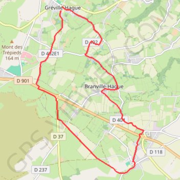 Trace GPS De Gréville-Hague à Sainte-Croix-Hague, itinéraire, parcours
