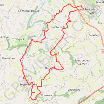 Trace GPS Au cœur de la vallée de la Vire, itinéraire, parcours