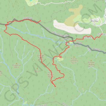 Trace GPS Puig Casso depuis Falgos Retour Ribelle et la Muga, itinéraire, parcours