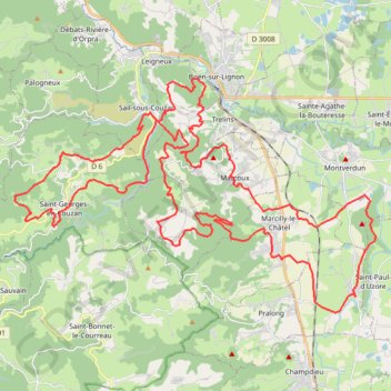 Trace GPS Croix d'Automne - Chalain-d'Uzore, itinéraire, parcours
