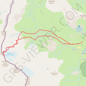 Trace GPS Punta Ormelune, itinéraire, parcours