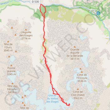 Trace GPS Faux vallon de Clot Chatel, itinéraire, parcours