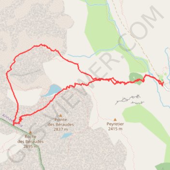 Trace GPS Giro Moutouze-Col des Bèraudes, itinéraire, parcours