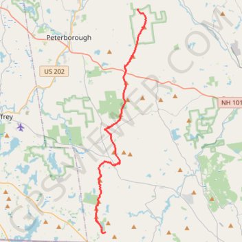 Trace GPS Wapack Range, itinéraire, parcours