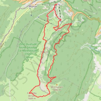 Trace GPS Rando depuis le col de La Faucille Haut-Jura, itinéraire, parcours